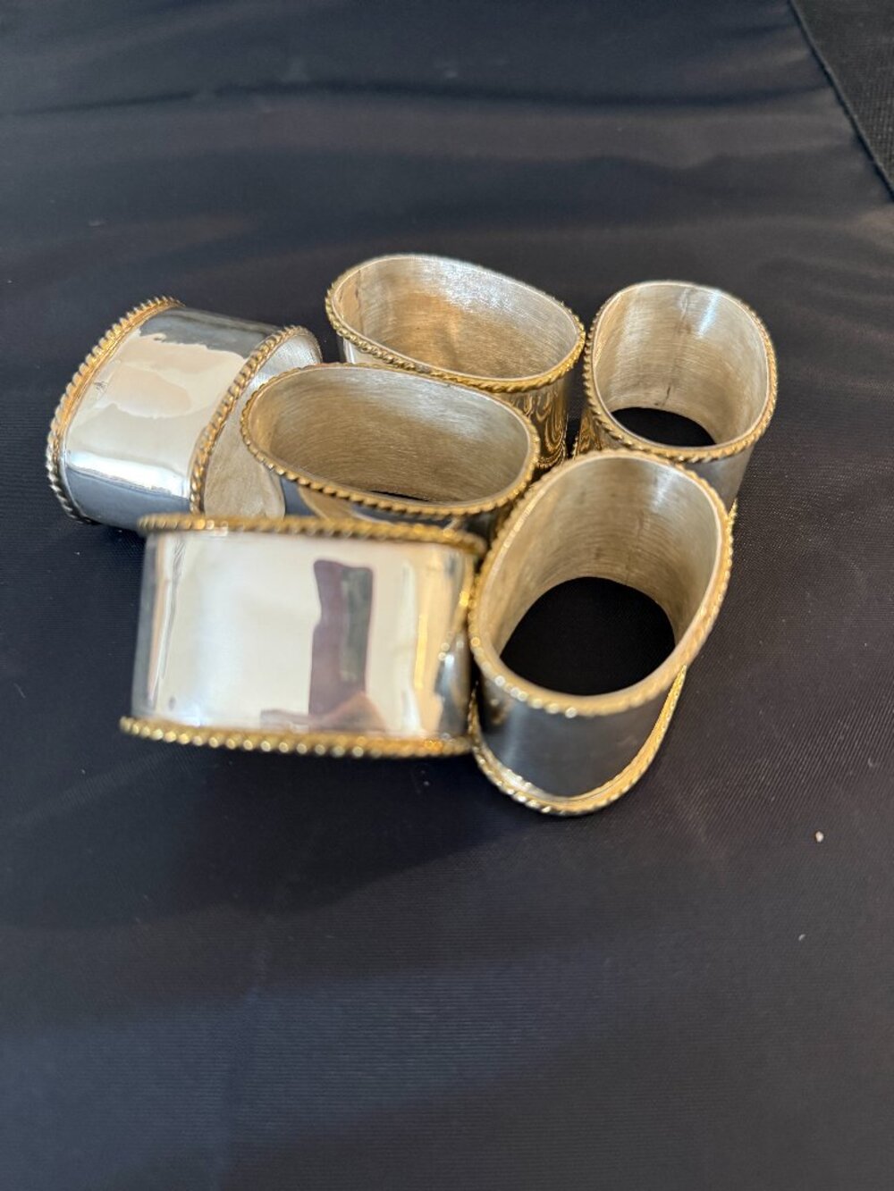 Vintage Taxco Sterling Silver 925 Napkin Rings Set of 6